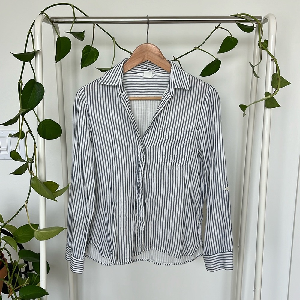 Club Monaco Striped Button Up XS